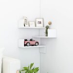 VIDAXL Etagere d'angle murale Blanc 40x40x50 cm bois d'ingenierie