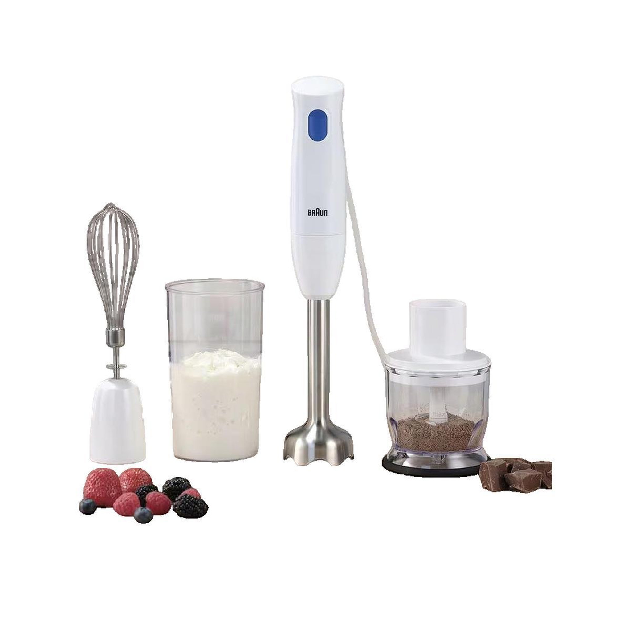 Voir la diapositive 3 : BRAUN Mixeur plongeant Braun MQ10.202MWH blanc