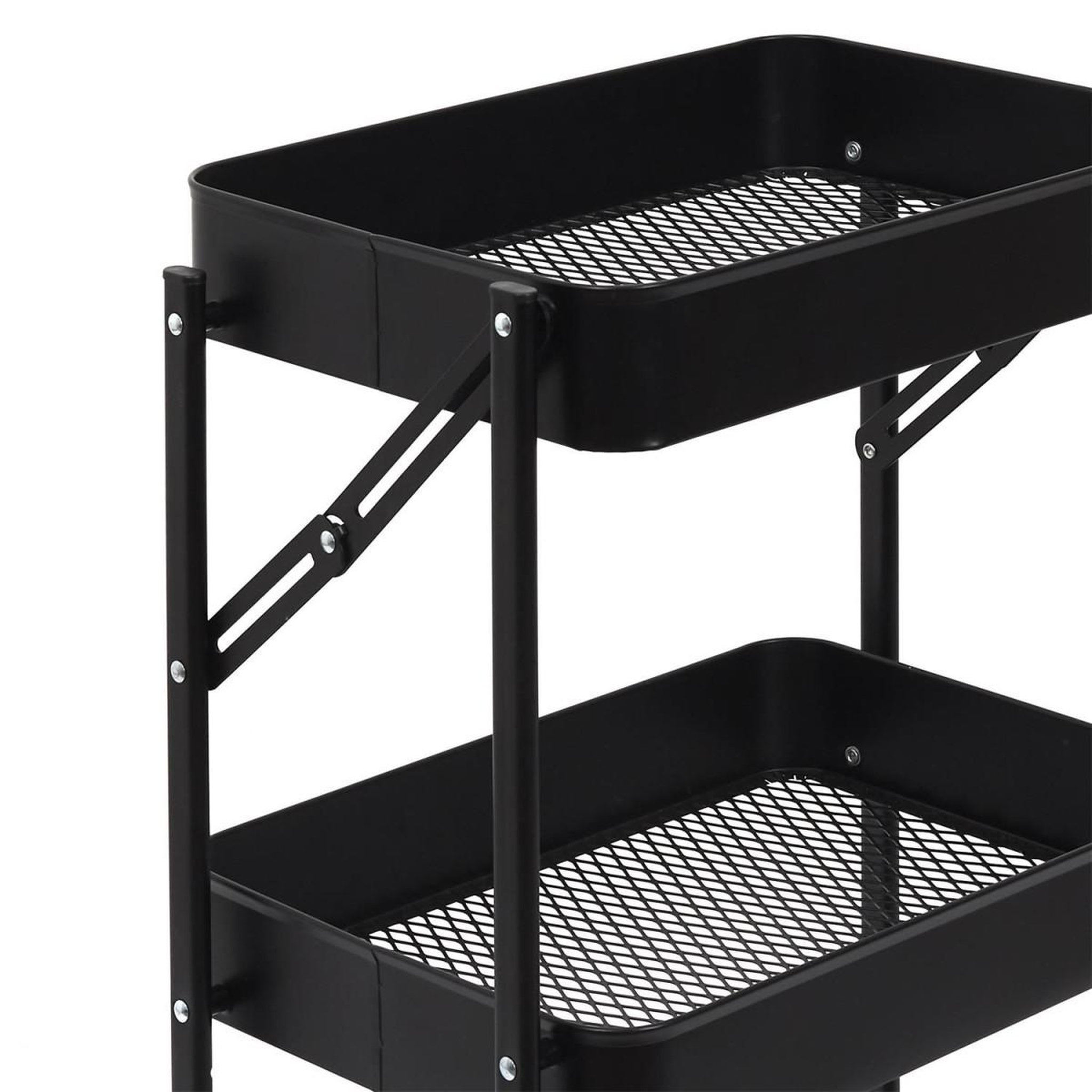 Voir la diapositive 3 : The Home Deco Factory Desserte de cuisine design  pliante  77cm noir