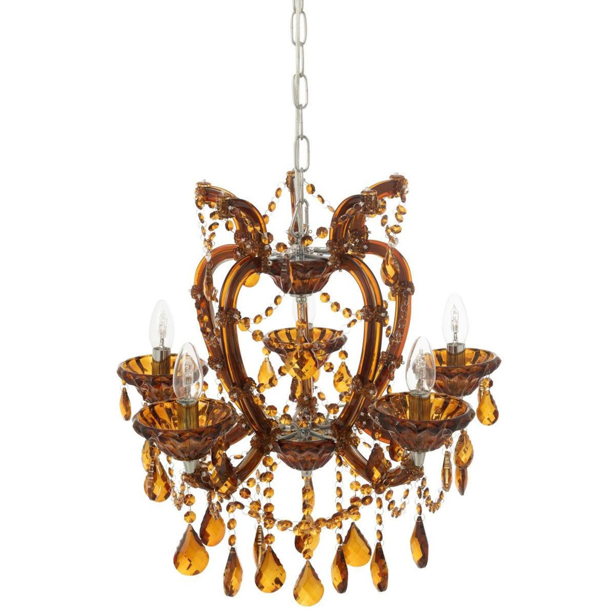 Paris Prix Lustre en Verre  Antique  57cm Marron
