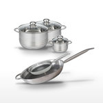 ELO Lot 2 Poêles 24/32cm & 3 Faitouts 12/20/24cm Elo Relief Solution