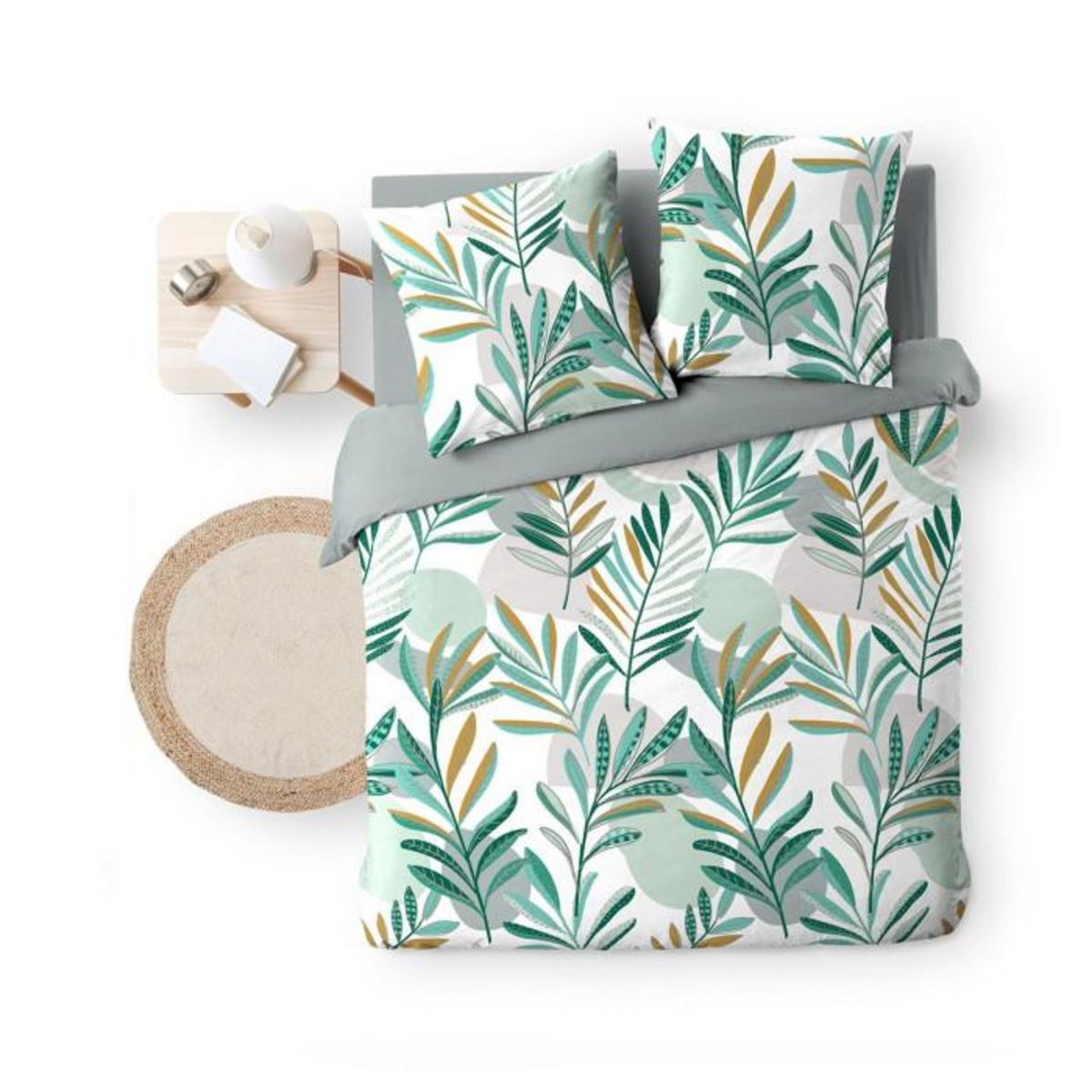 Paris Prix Parure de Lit 3 Pièces  Louna  240x220cm Vert