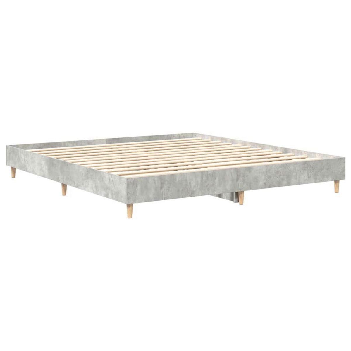 VIDAXL Cadre de lit sans matelas gris beton 180x200 cm bois ingenierie
