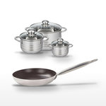 ELO Lot Poêle 32 cm et 3 Faitouts 12/16/24 cm Elo Bistro Line