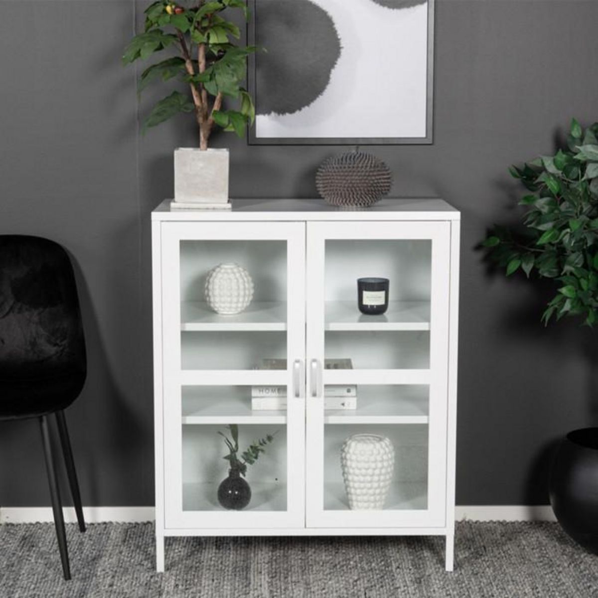 Paris Prix Vitrine 2 Portes  Acero  97cm Blanc