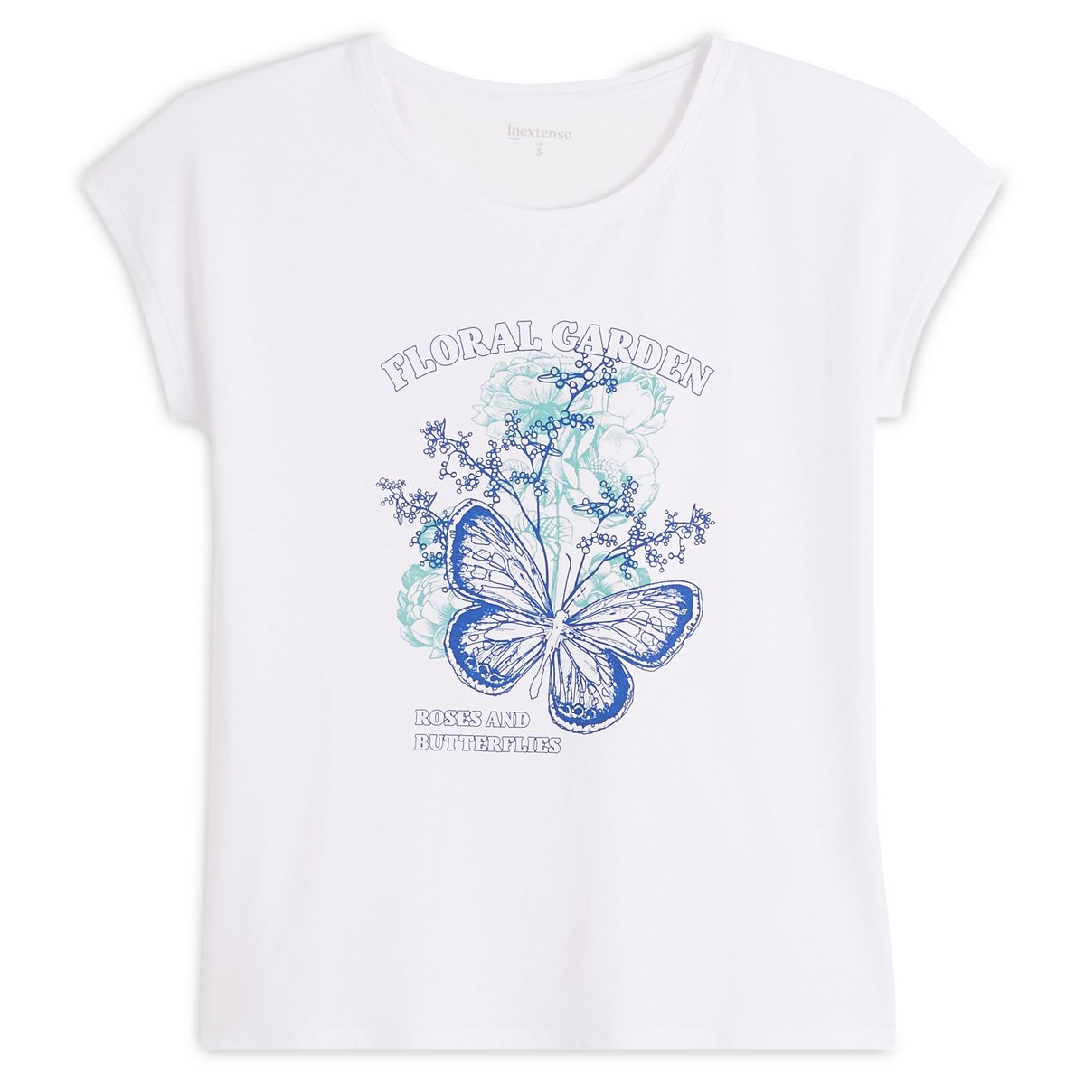 INEXTENSO T-shirt manches courtes papillons femme