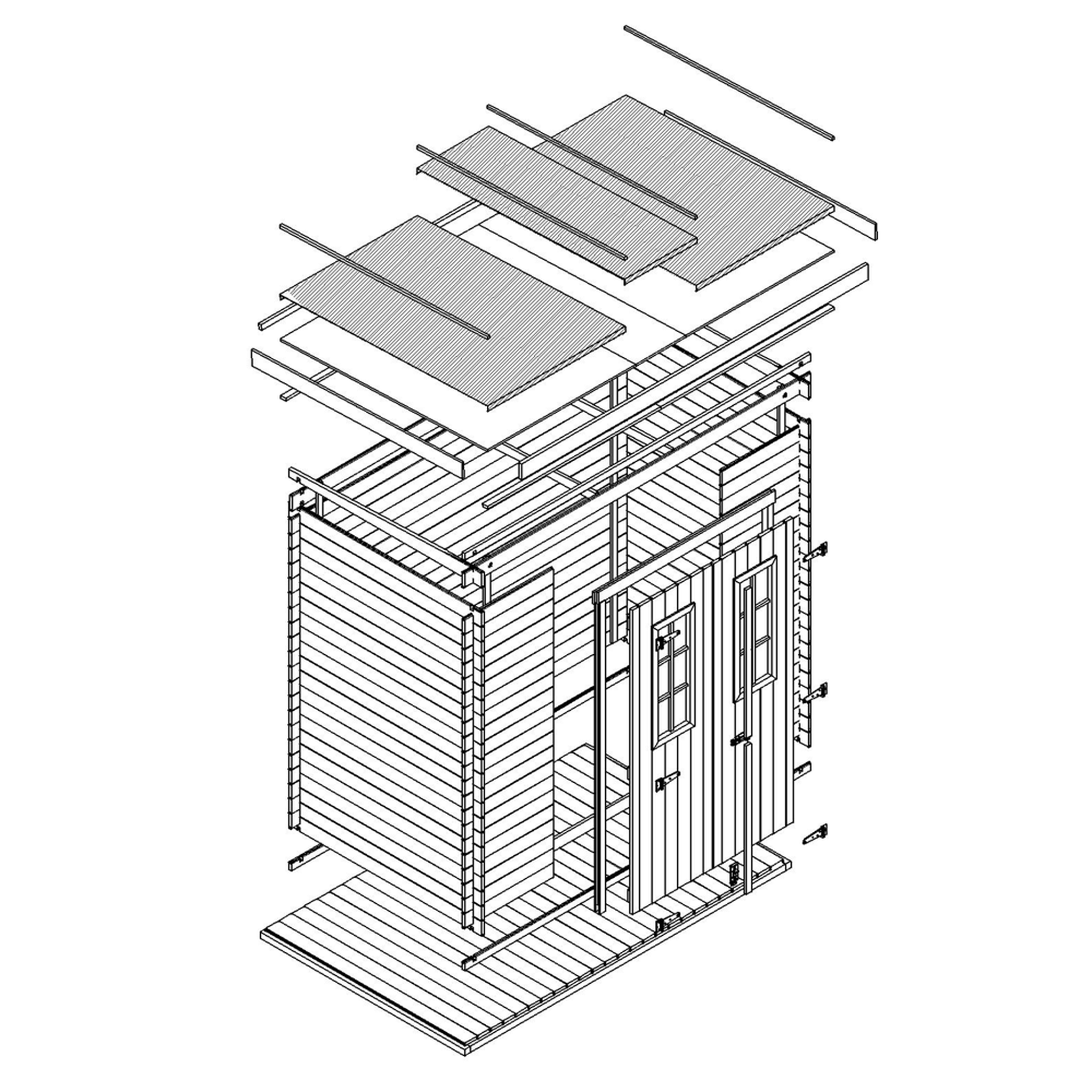 Voir la diapositive 6 : TIMBELA Abri de Jardin en Bois 2.22 m²,  Cabanon Jardin Exterieur à Outils avec sol imprégné M311C+M311G