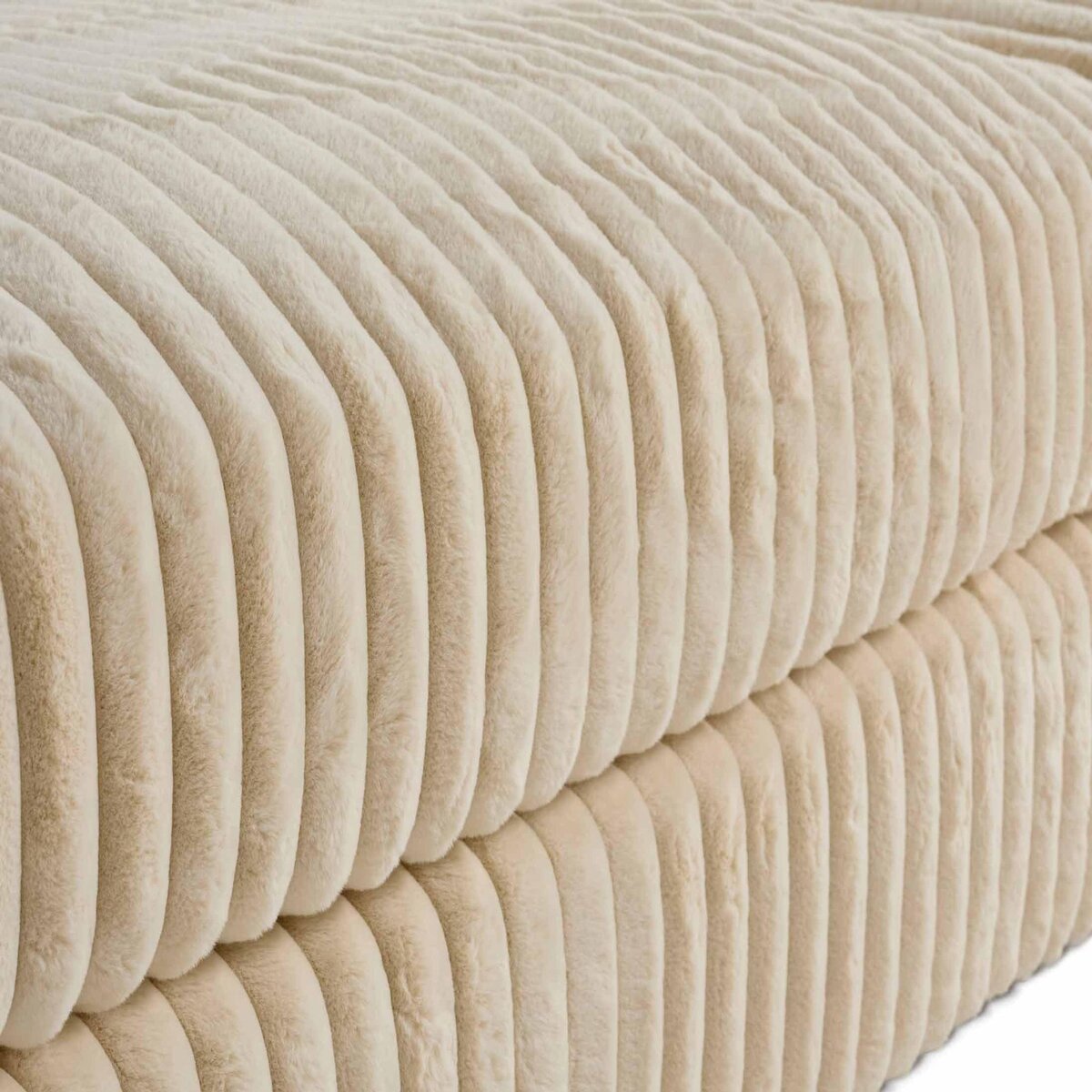 LISA DESIGN Jasper - module d'assise - en fausse fourrure côtelée