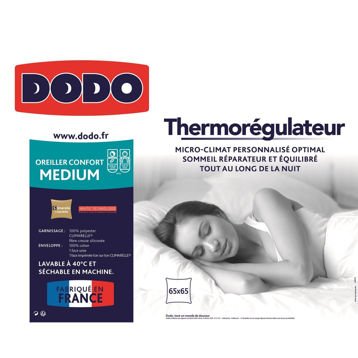 DODO Oreiller medium THERMOREGULATEUR