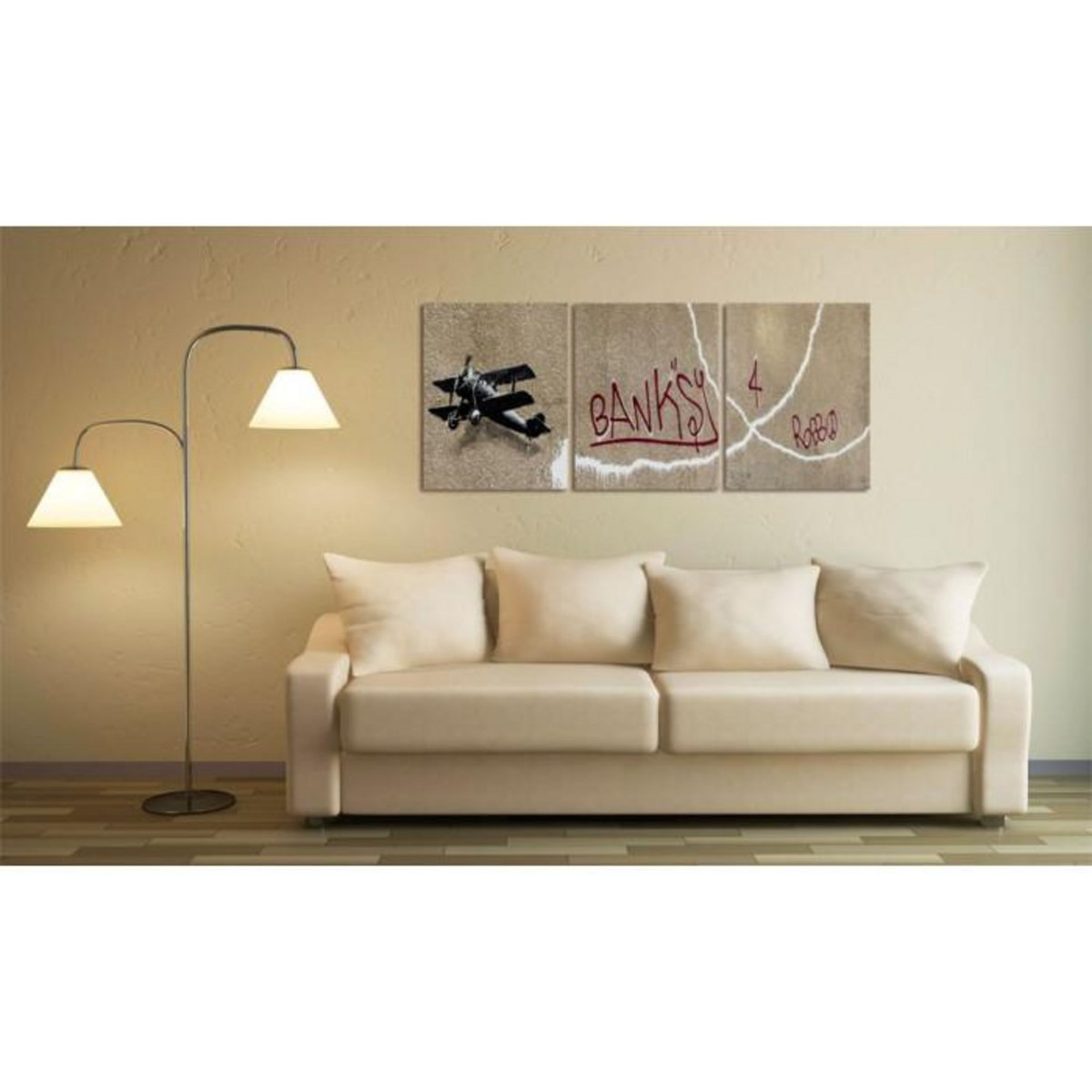 Paris Prix Tableau Imprimé  Avion Banksy