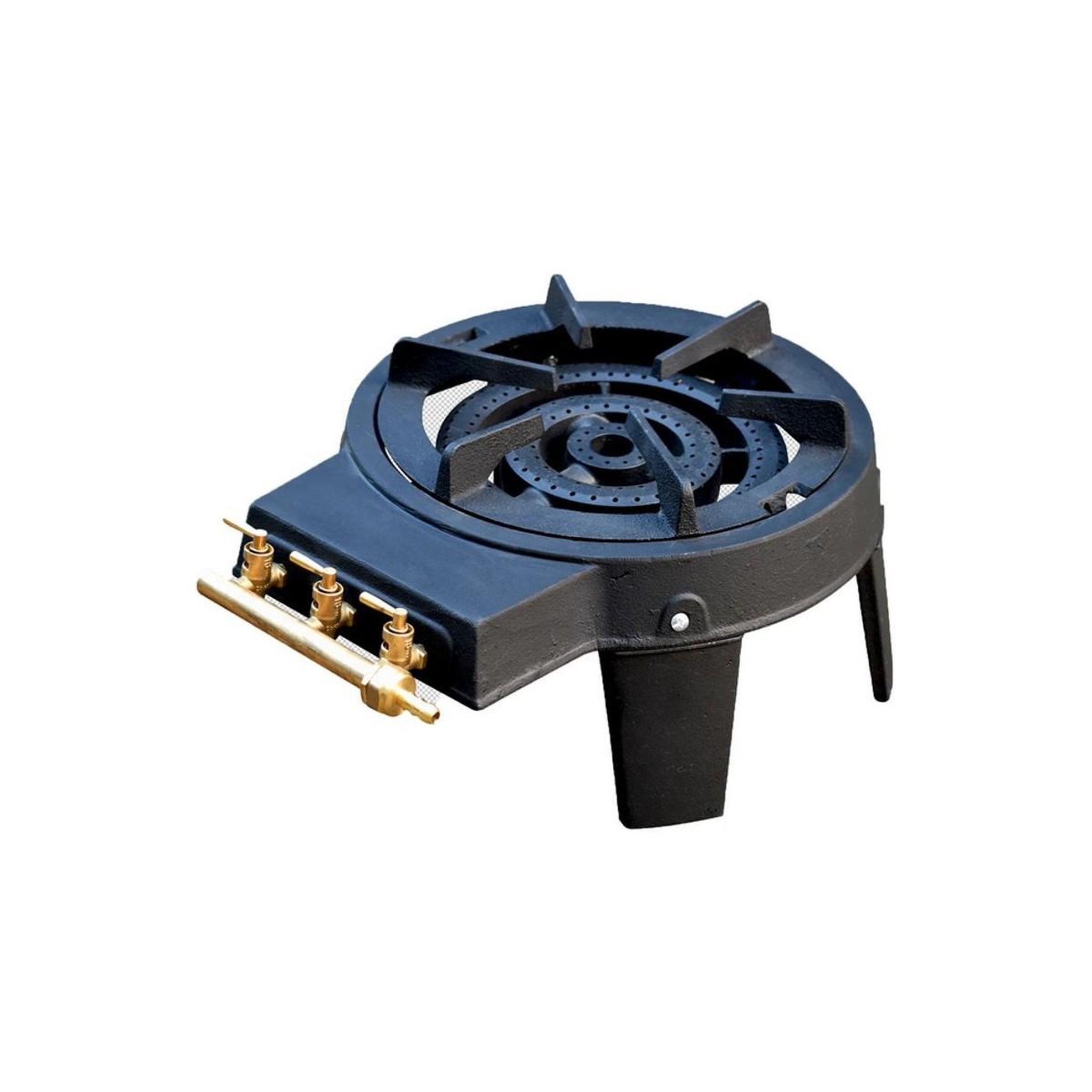 KZ GARDEN Réchaud à Gaz Traiteur 4 pieds 8,6KW 3 Bruleurs Gaz Butane ou Propane Fonte véritable KZ Garden