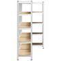 Voir la diapositive 5 : VIDAXL Etagere a 5 niveaux 3 pcs Argente Acier et bois ingenierie