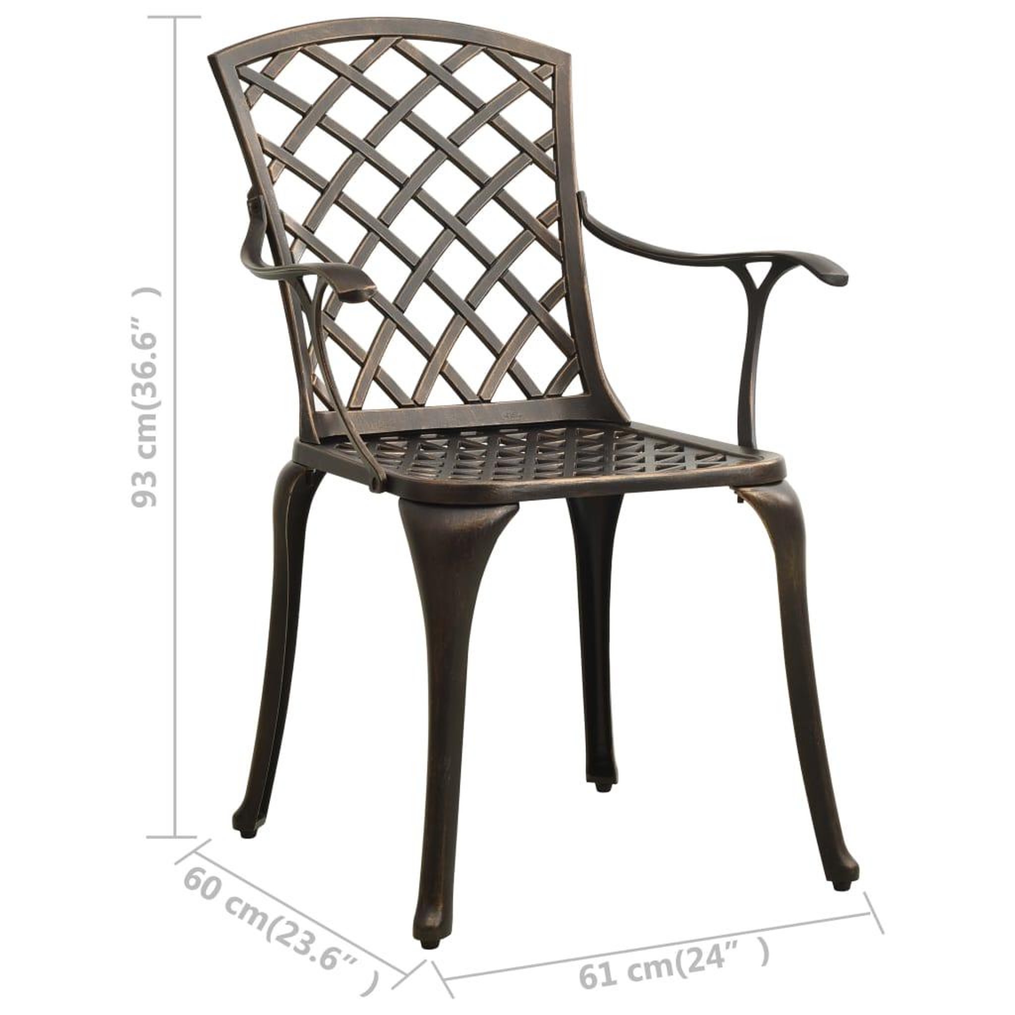 Voir la diapositive 6 : VIDAXL Ensemble de bistro 5 pcs Aluminium coule Bronze