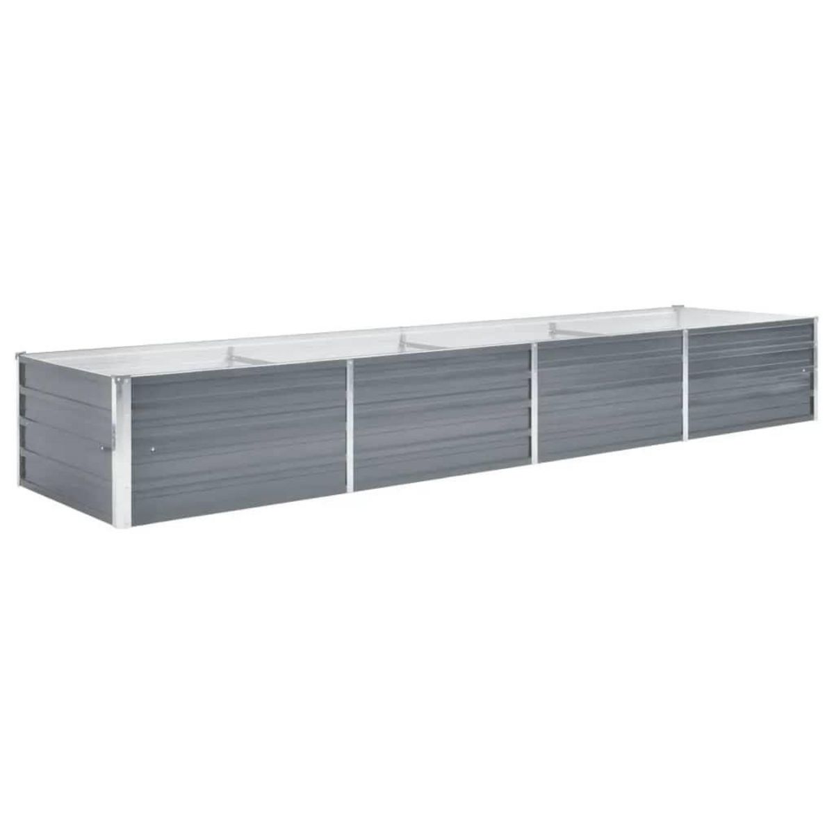 VIDAXL Lit sureleve de jardin Acier galvanise 320x80x45 cm Gris