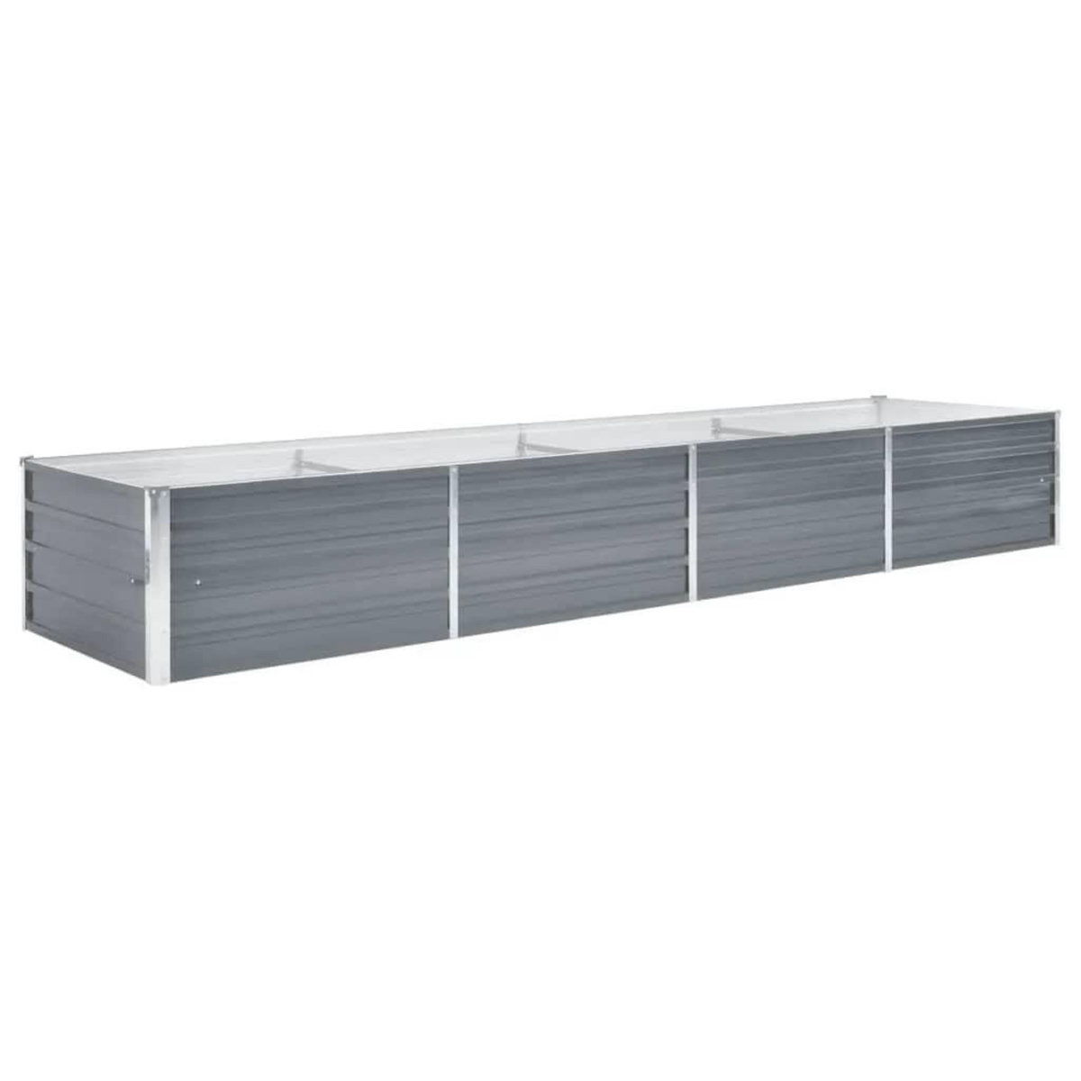 VIDAXL Lit sureleve de jardin Acier galvanise 320x80x45 cm Gris