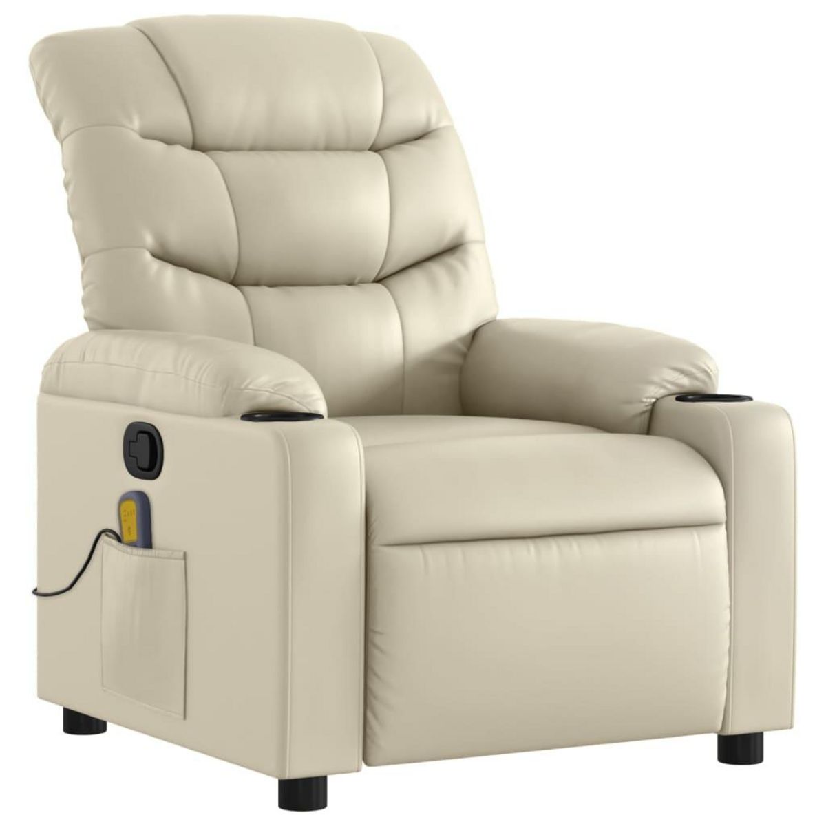 VIDAXL Fauteuil inclinable de massage Creme Similicuir