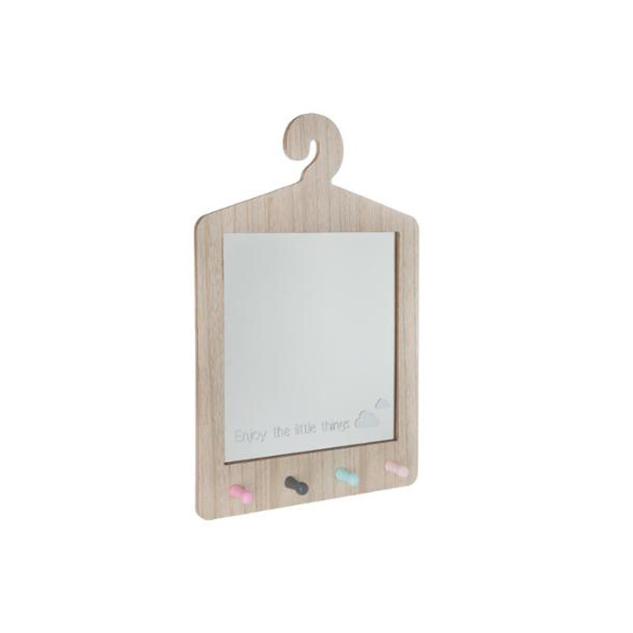 Voir la diapositive 1 : Atmosphera Kids Patère 4 têtes avec miroir  cintre  29x44cm naturel