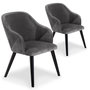 Voir la diapositive 1 : Paris Prix Lot de 2 Fauteuils en Velours  Yugnat  85cm Gris