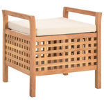 VIDAXL Banc de rangement 49x48x49 cm Bois de noyer massif