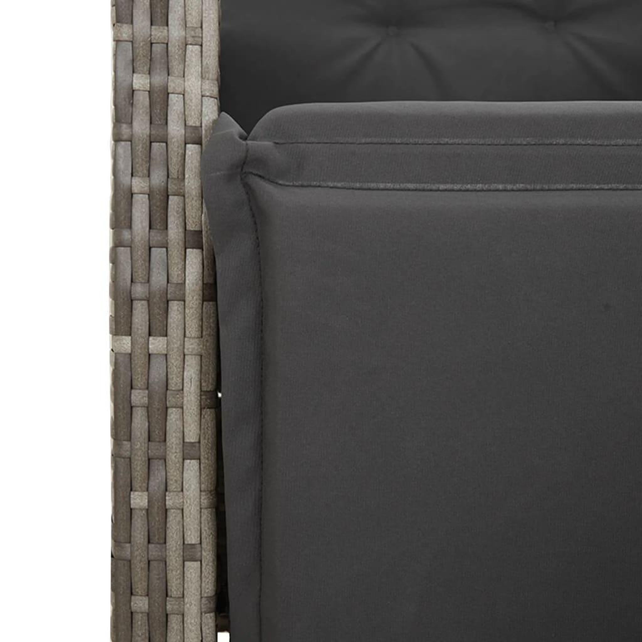Voir la diapositive 5 : VIDAXL Ensemble de bistro de jardin 5 pcs coussins gris poly rotin