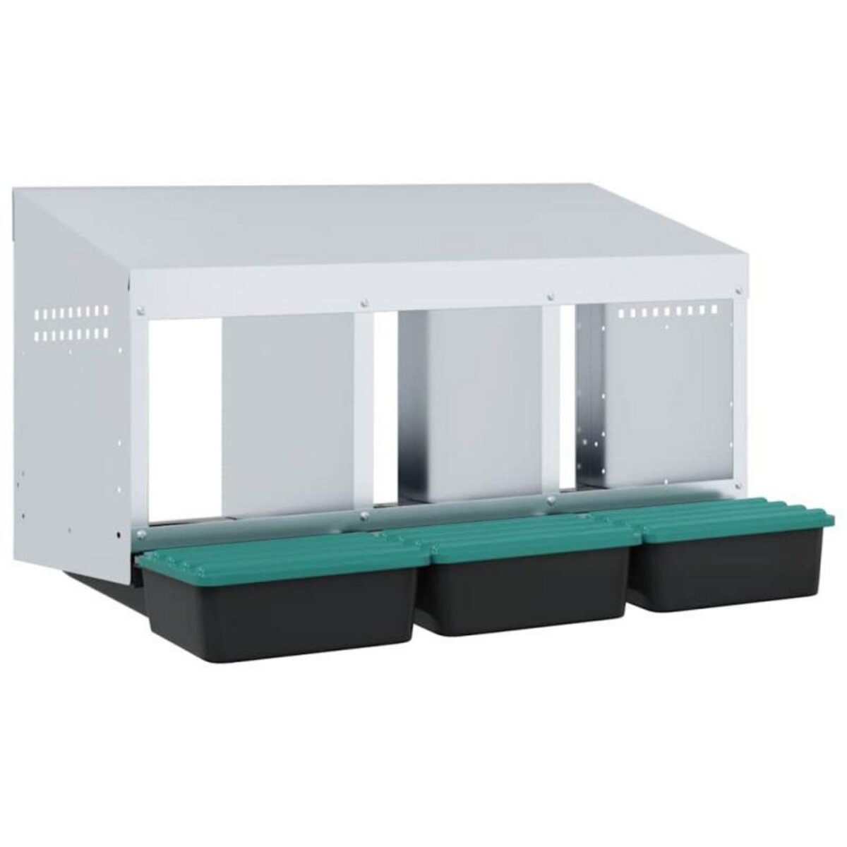 VIDAXL Nichoir à poules3 compartiments, fixation murale, acier galvanisé