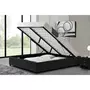 CONCEPT USINE Cadre de lit noir avec coffre de rangement intégré -140x190 cm KENNINGTON