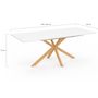 Voir la diapositive 5 : ID MARKET Table à manger extensible rectangle ALIX 6-10 personnes pied araignée bois et plateau blanc GISELE 160-200 cm