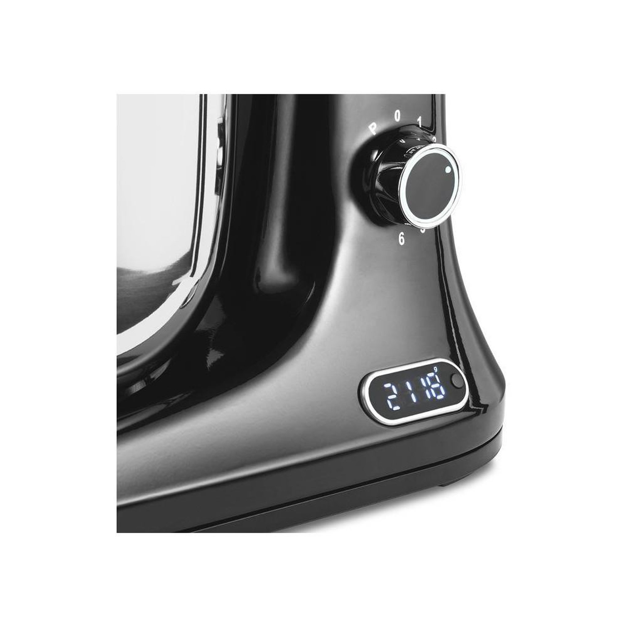 Voir la diapositive 5 : Robot multi-fonction avec hachoir KM 8013, bol inox 5 L, noir et argent, 6 vitesses + Pulse, balance et écran intégrés