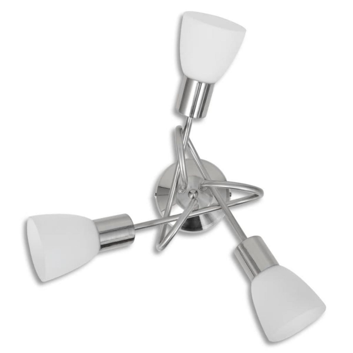 VIDAXL Plafonnier avec abat-jour en verre pour 3 ampoules E14