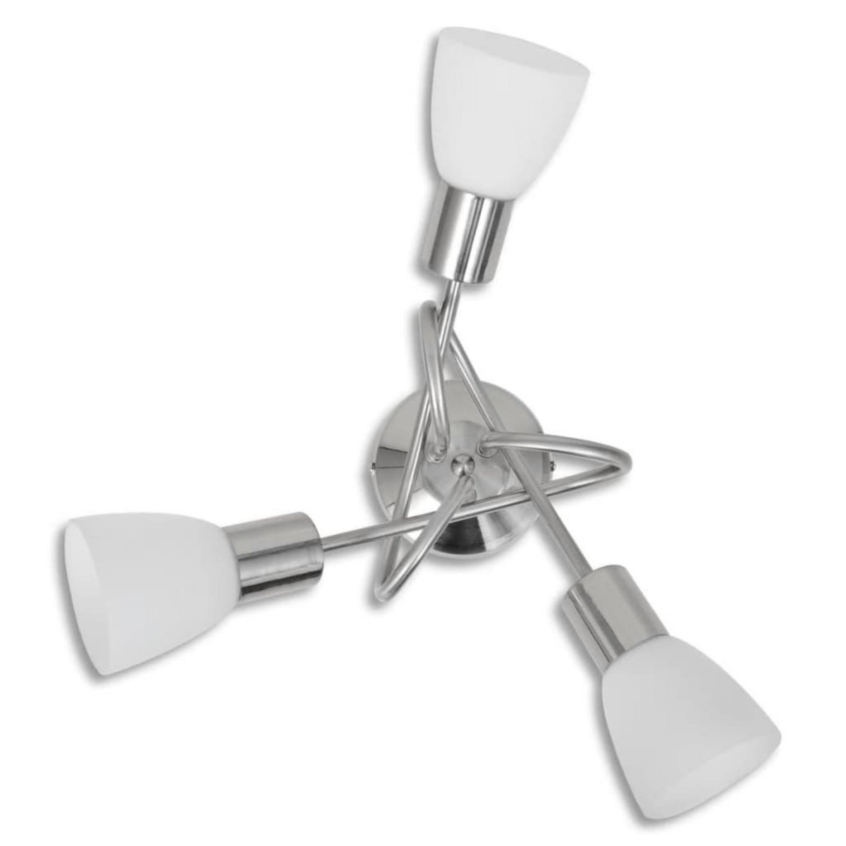 VIDAXL Plafonnier avec abat-jour en verre pour 3 ampoules E14