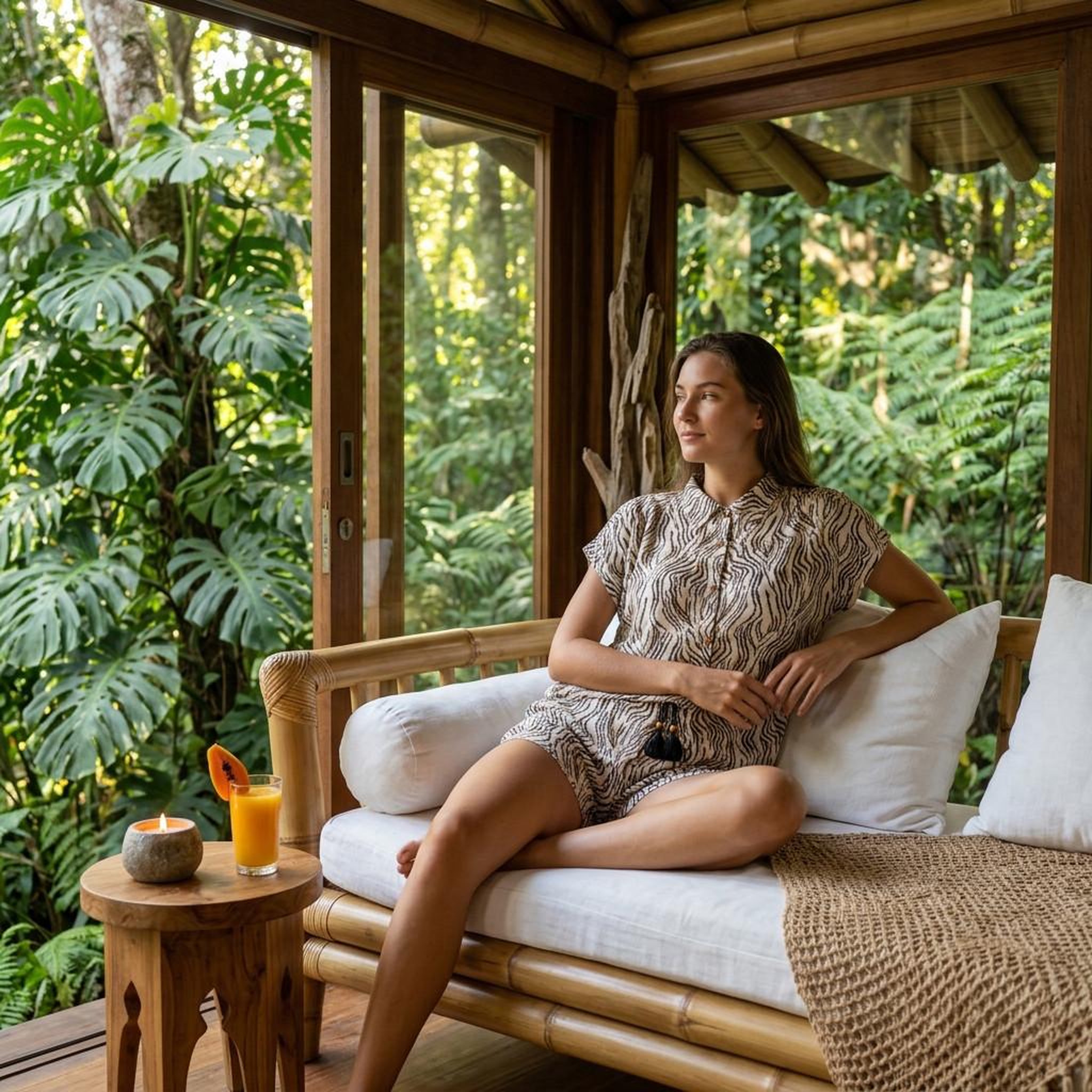 Voir la diapositive 2 : OZABI OZABI Pack 2 Pyjamas Courts Femme, Chemise Boutonnée et Short Imprimé Zébré