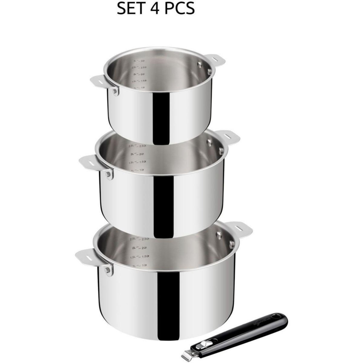 Lagostina Batterie de cuisine Esperta triply 3pcs + poignée