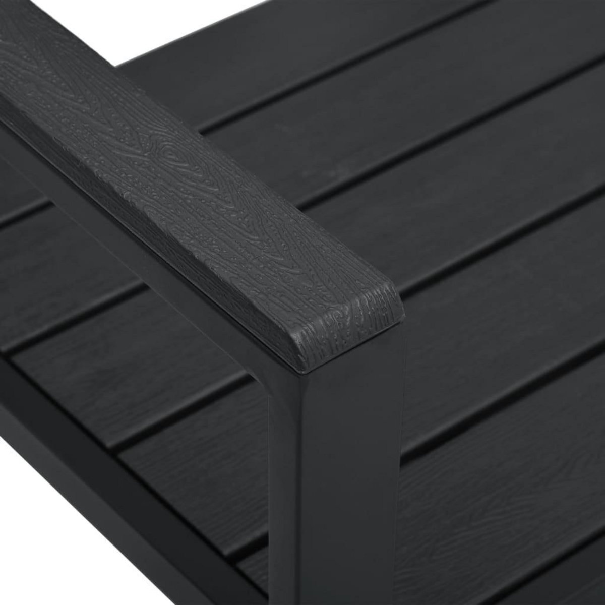 VIDAXL Banc de jardin 120 cm PEHD Noir Aspect de bois