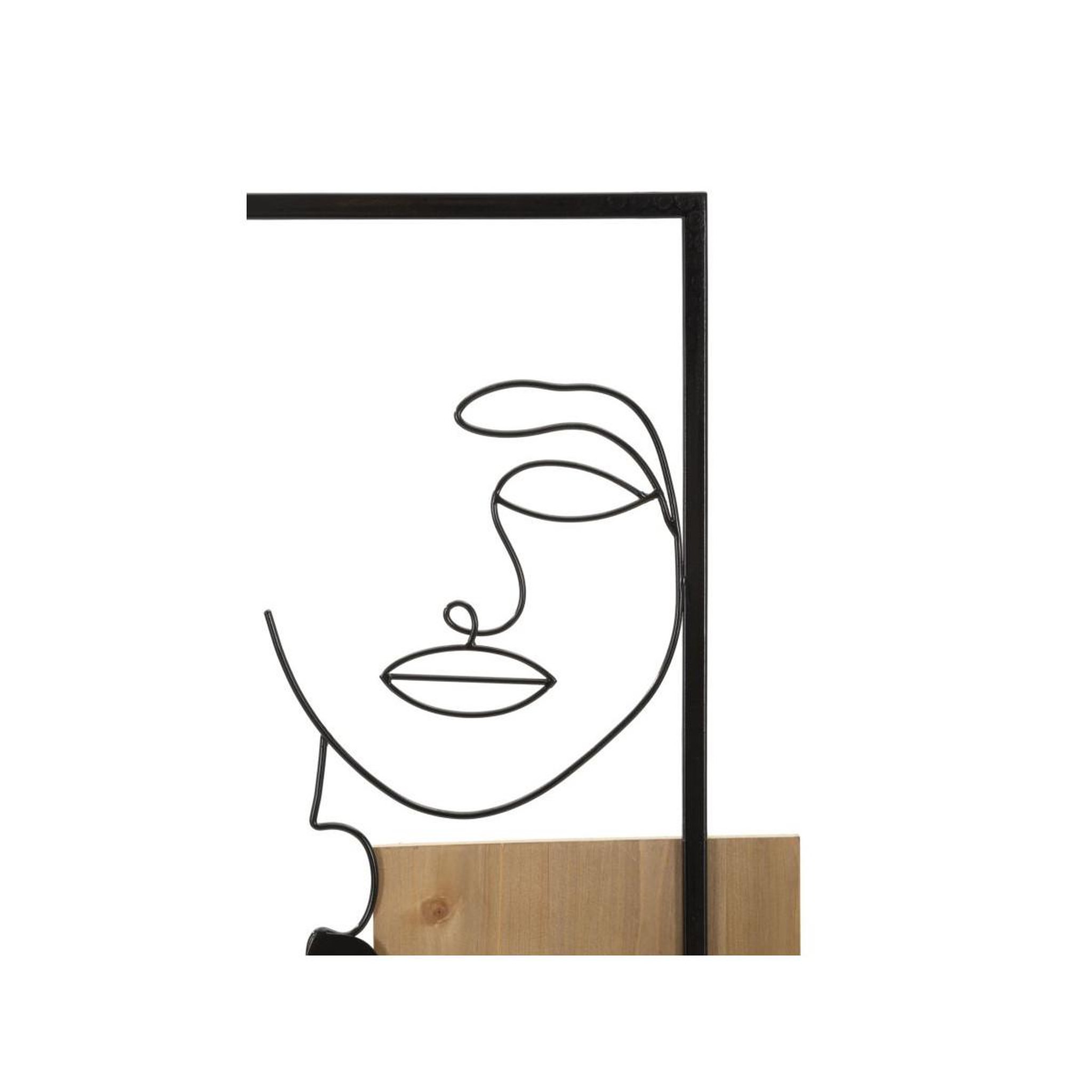 Voir la diapositive 3 : Paris Prix Décoration murale encadrée  2 visages  90cm noir & naturel