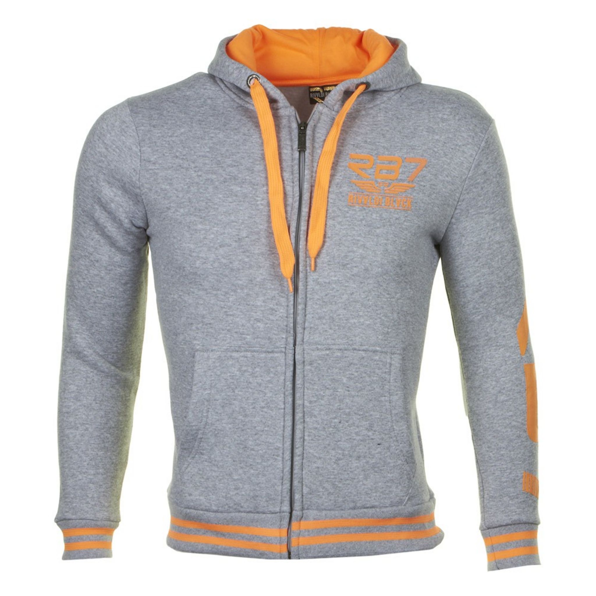 Sweat zippé à capuche RIVALDI gris sérigraphié pas cher - Auchan.fr