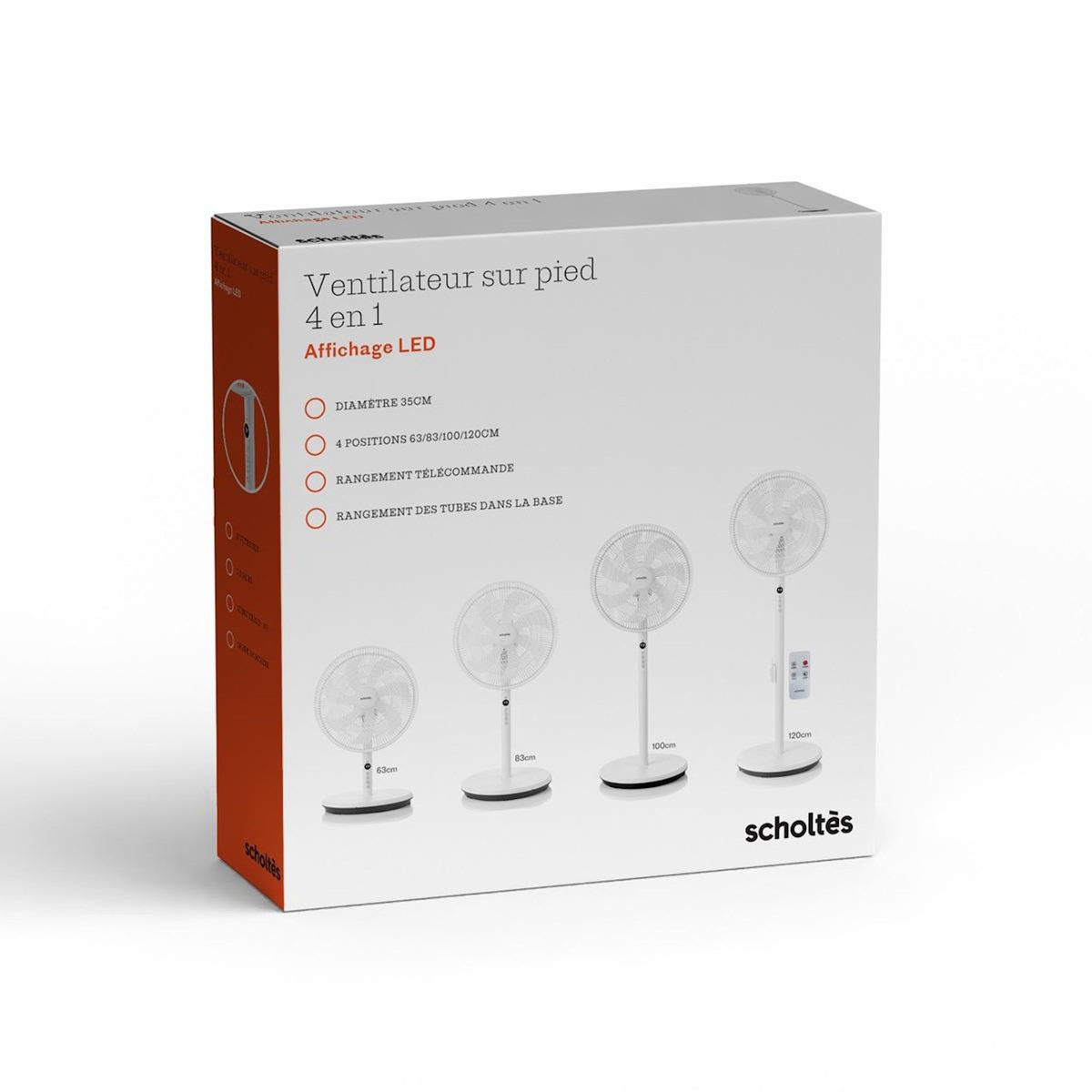 Scholtes Ventilateur sur pied 35cm 45w blanc - SCUS500DT