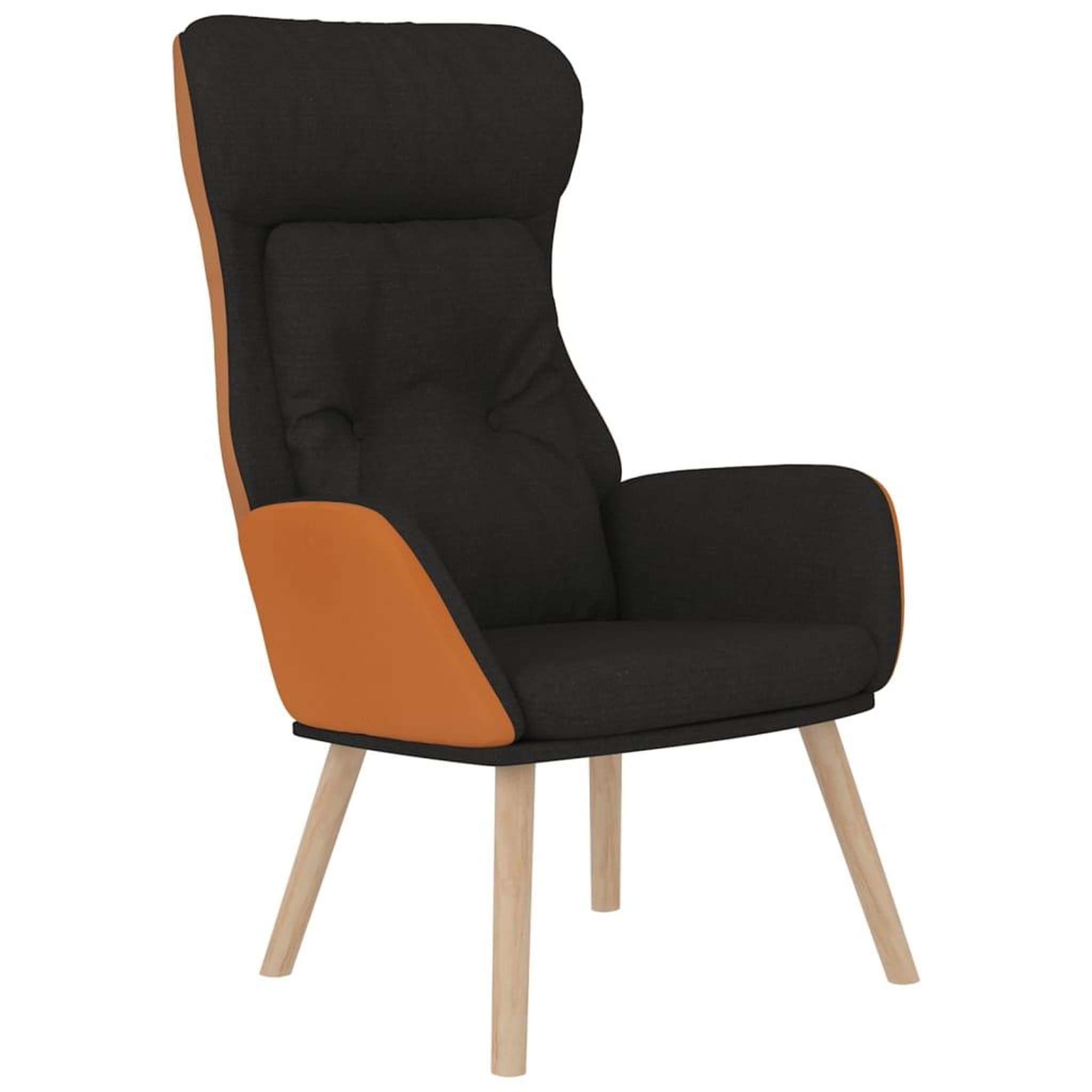 Voir la diapositive 4 : VIDAXL Chaise de relaxation avec repose-pied Noir Similicuir et tissu
