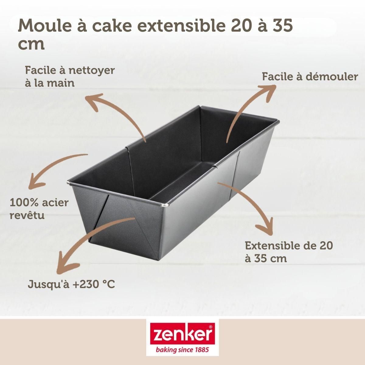 ZENKER Moule à cake extensible 20 à 35 cm Zenker Black Metallic