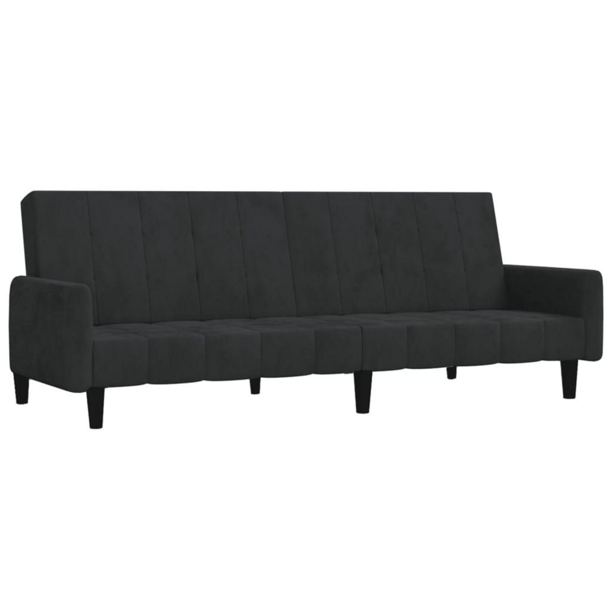 VIDAXL Canape-lit 2 places noir velours