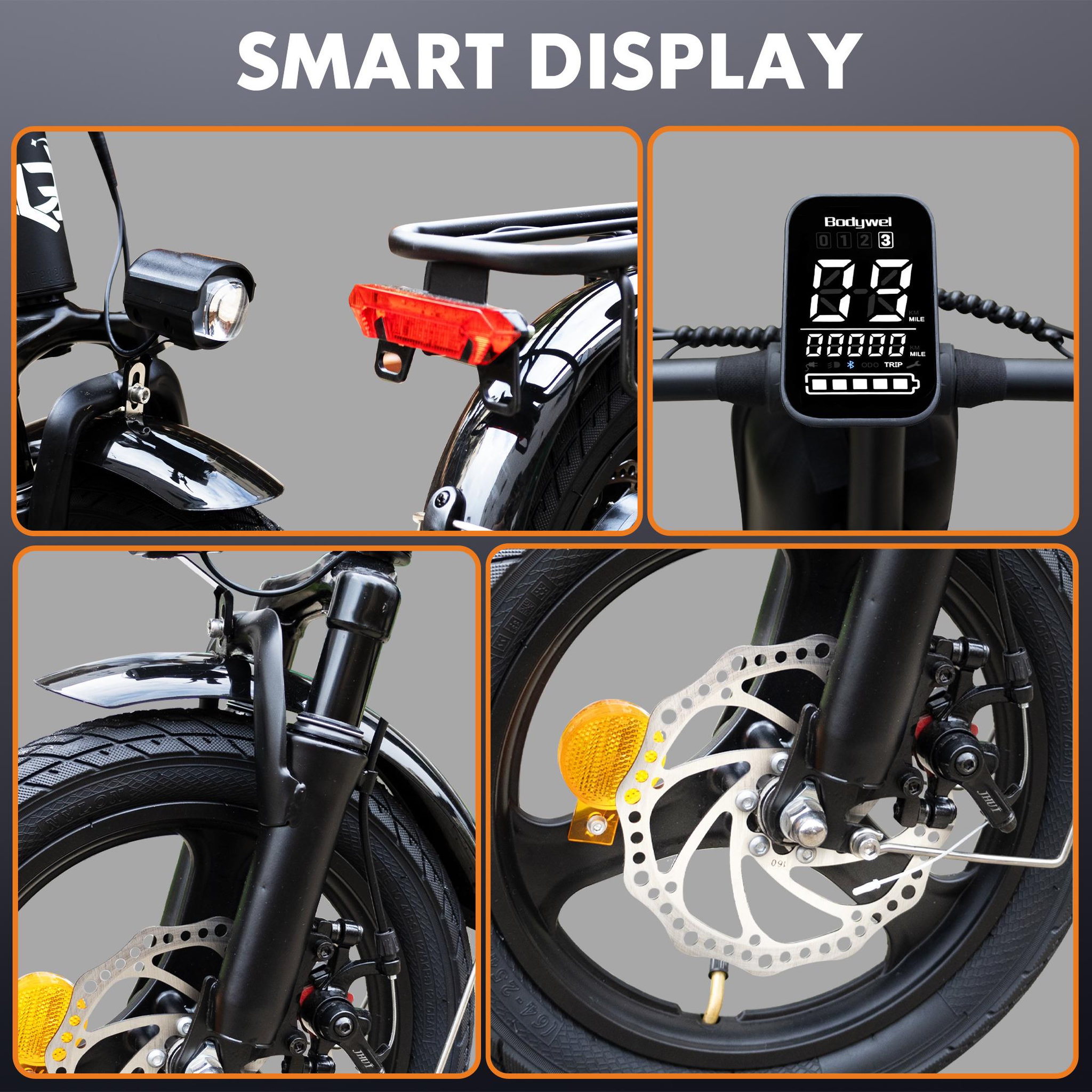 Voir la diapositive 5 : BODYWEL Mini vélo électrique pliable bodywel t16 pro