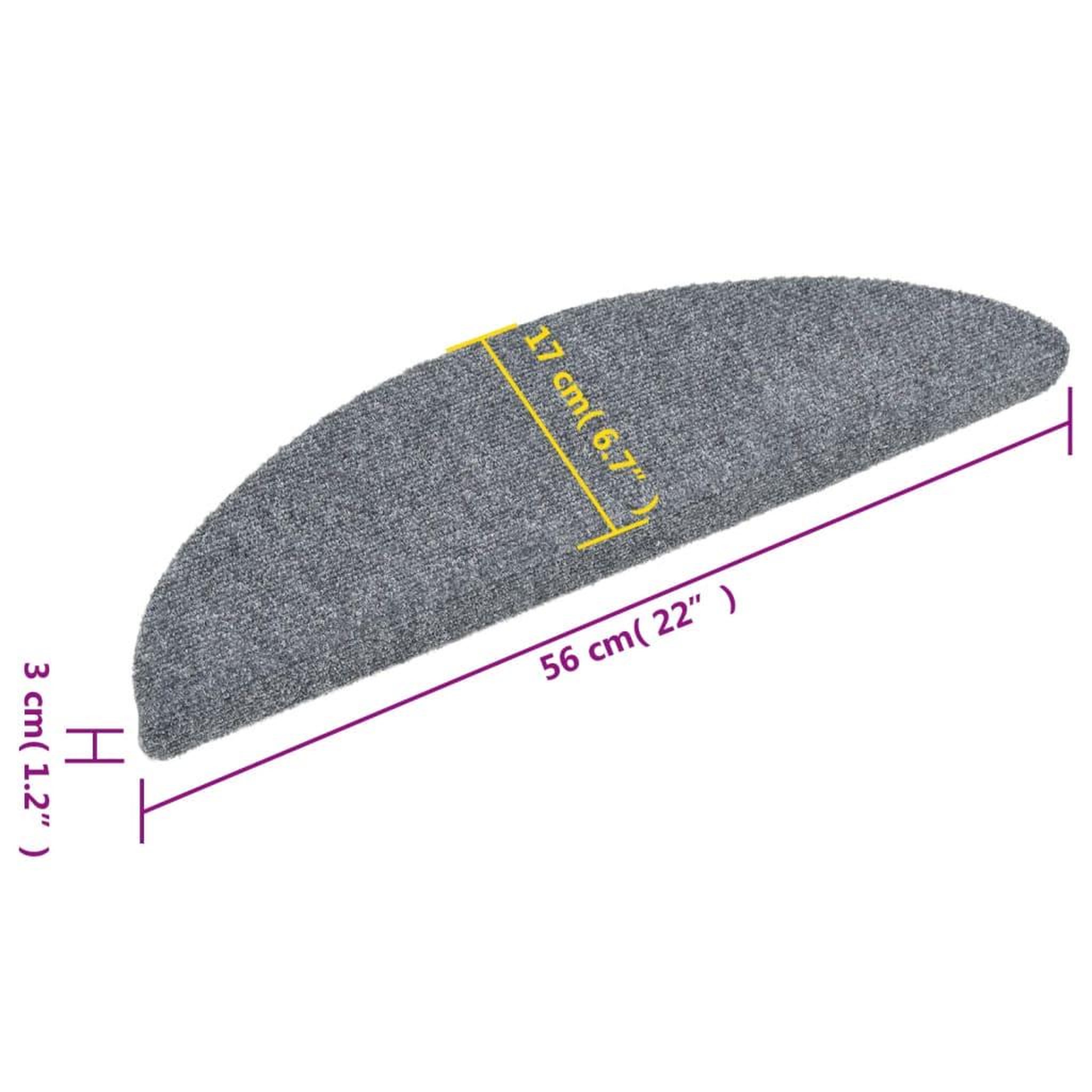 Voir la diapositive 6 : VIDAXL Tapis autoadhesifs de marches 5 pcs Gris clair 56x17x3 cm