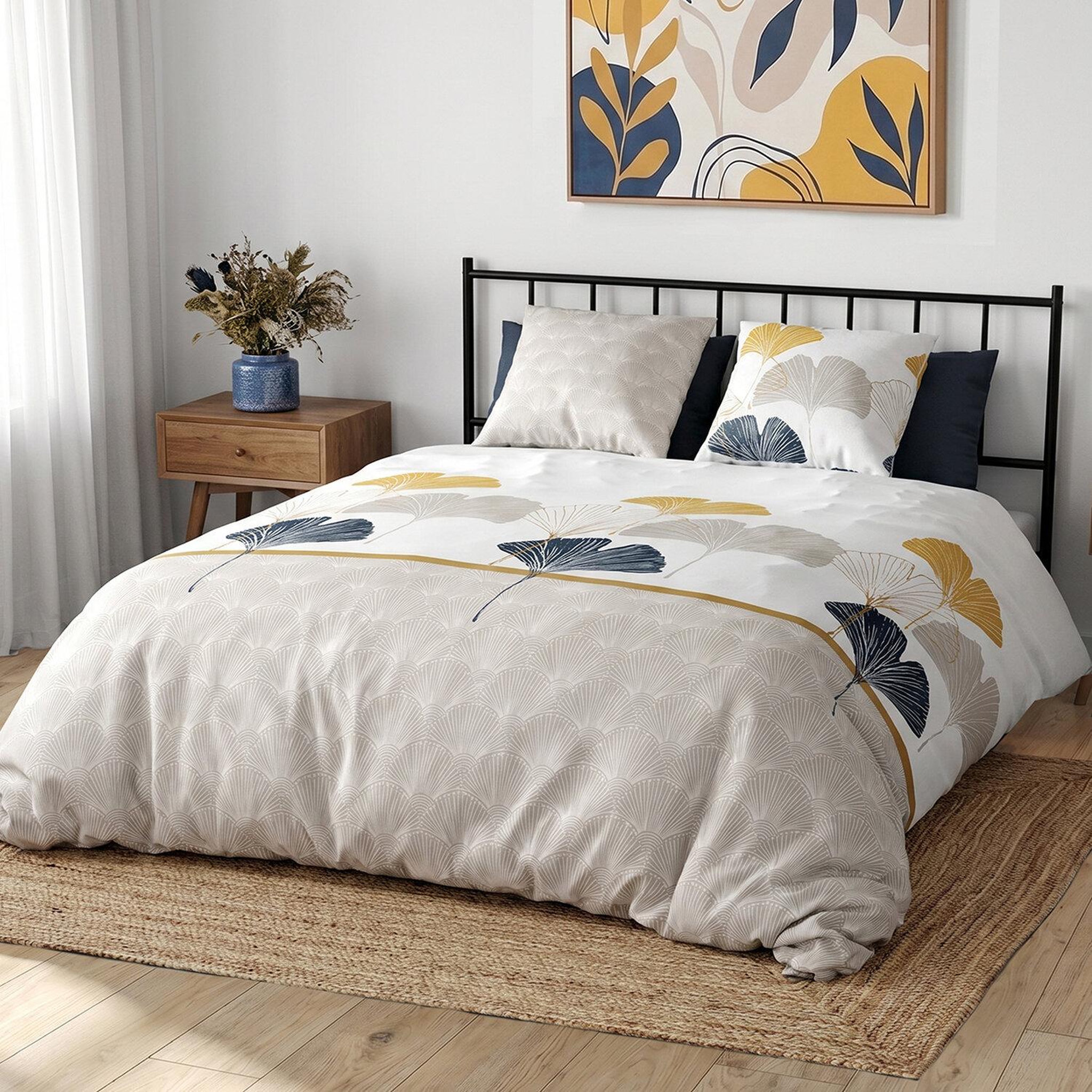 Voir la diapositive 2 : ATELIER DU COTON Parure housse de couette 100% coton 57fils , mangae