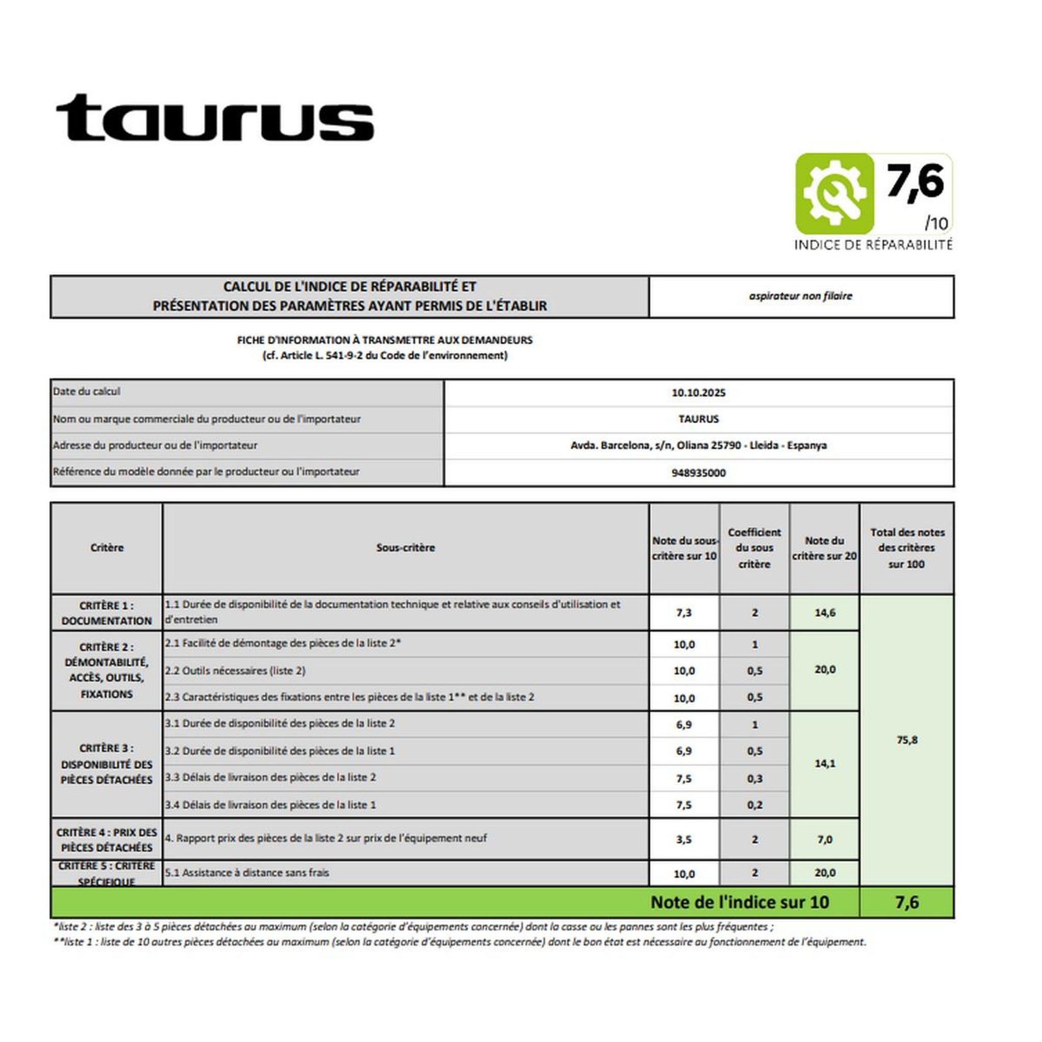 Voir la diapositive 3 : Taurus Aspirateur balai 3en1 rechargeable 22.2v - hvca220b