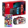 NINTENDO EXCLU WEB Console Nintendo Switch Joy-Con Bleu et Rouge + Pochette de Transport Mario Odyssey + Mario Kart 8 Deluxe