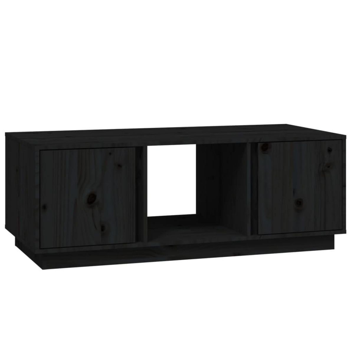 VIDAXL Table basse Noir 110x50x40 cm Bois massif de pin