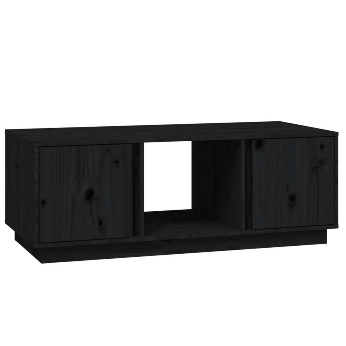 VIDAXL Table basse Noir 110x50x40 cm Bois massif de pin
