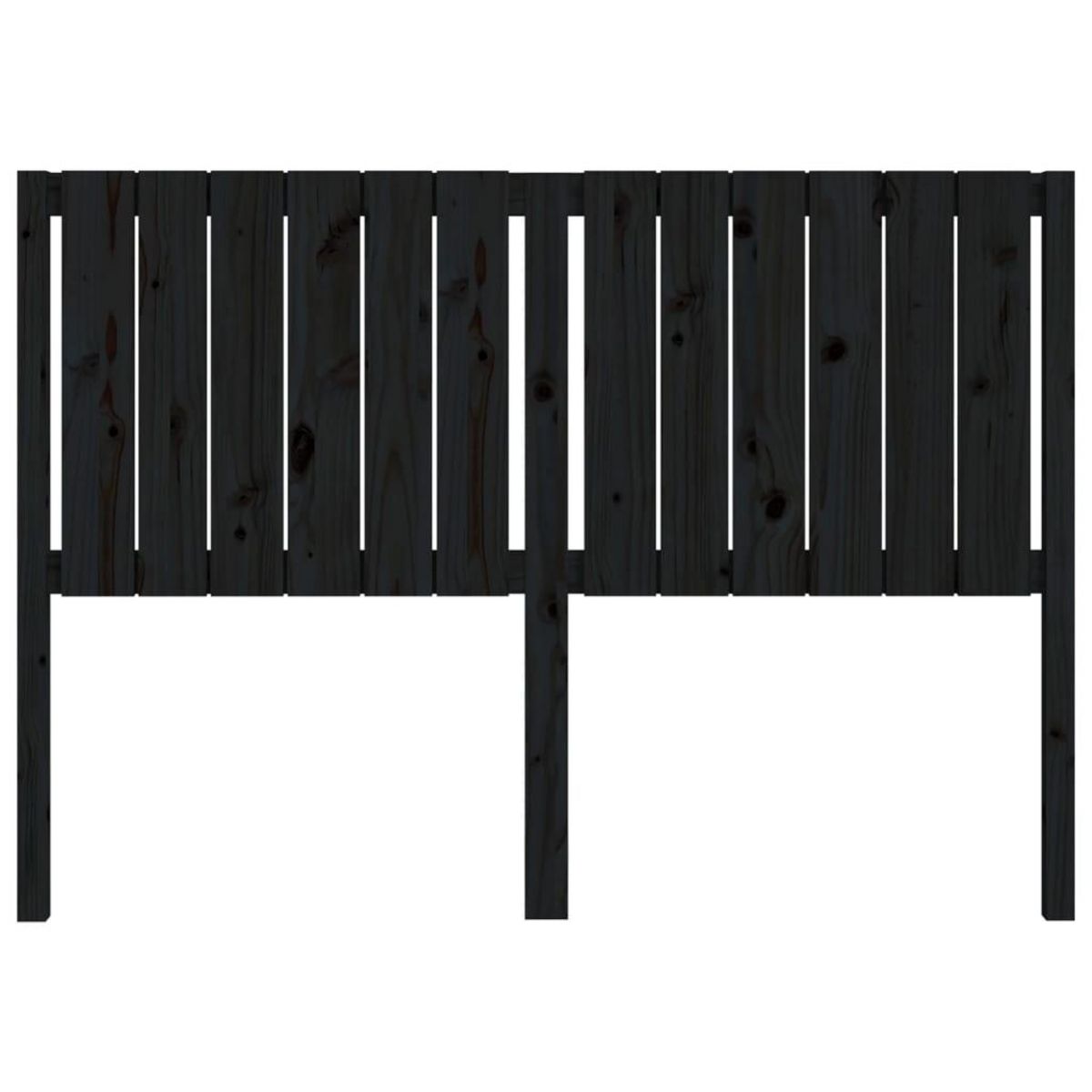 VIDAXL Tete de lit Noir 145,5x4x100 cm Bois massif de pin