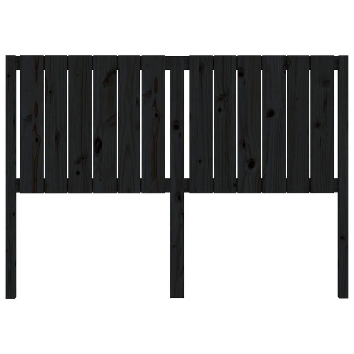 VIDAXL Tete de lit Noir 145,5x4x100 cm Bois massif de pin