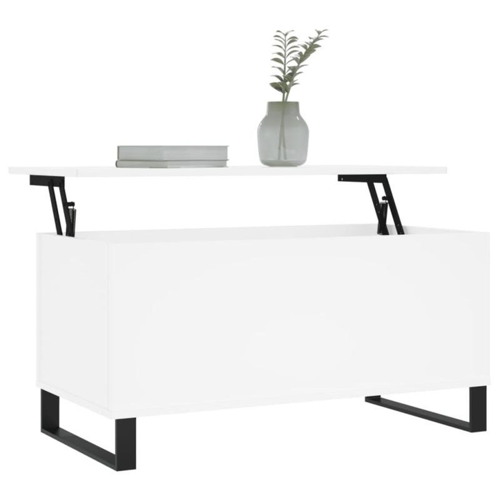 Voir la diapositive 3 : VIDAXL Table basse Blanc 90x44,5x45 cm Bois d ingénierie