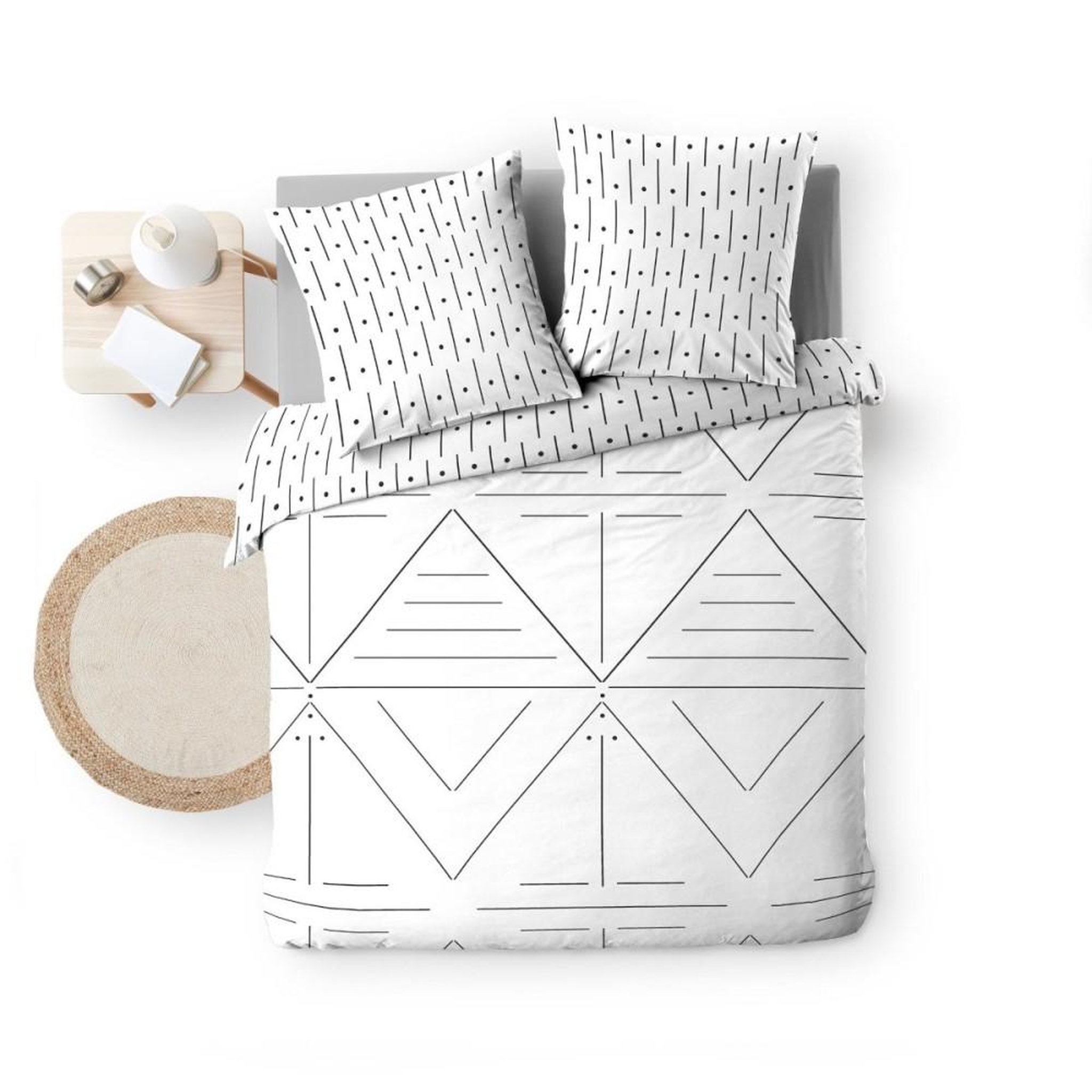 Voir la diapositive 5 : Douceur d'Intérieur Housse de couette 260x240 + 2 taies ETNA 100% coton